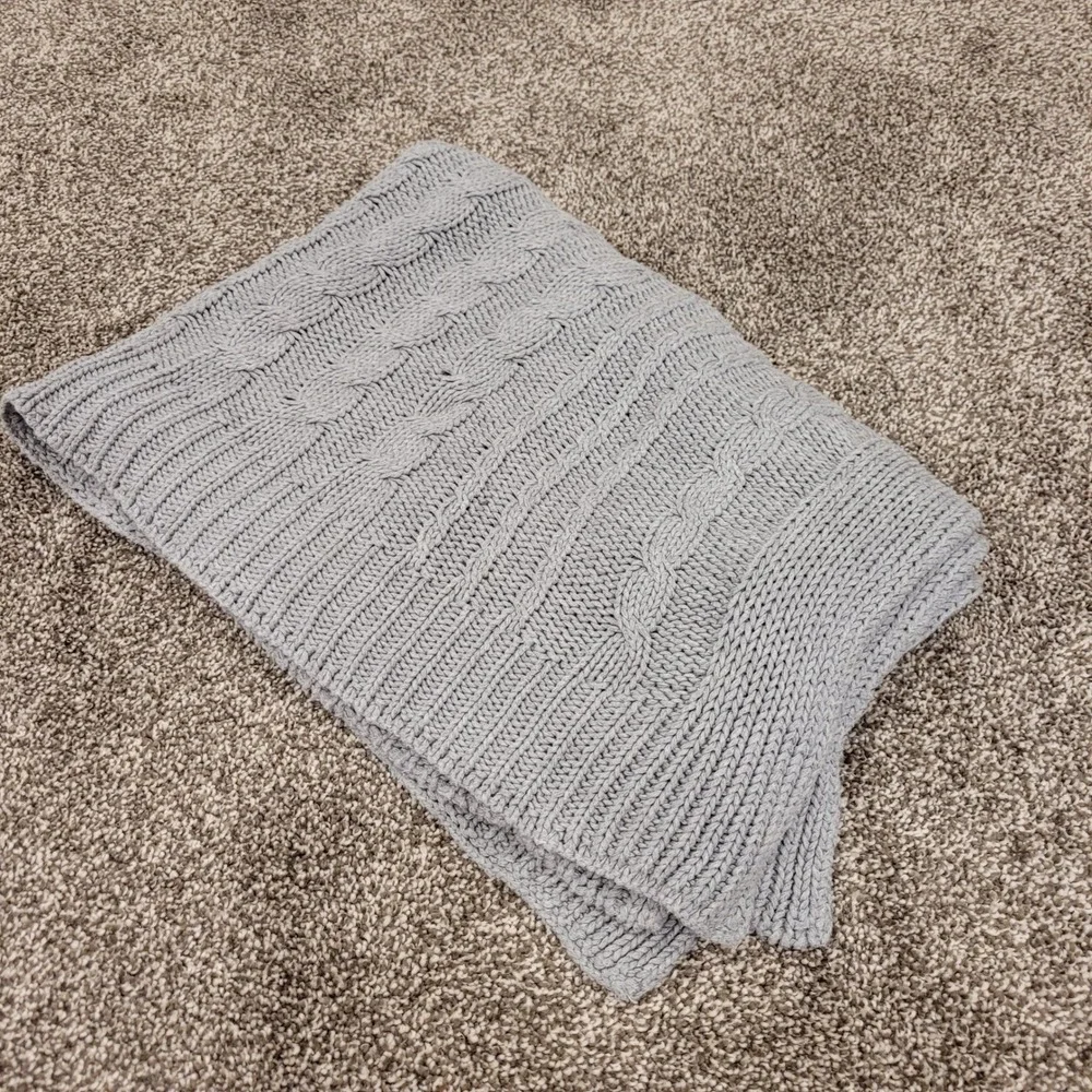 Burt's Bees Baby Organic Cotton Cable Knit Blanket Heather Grey HM10260-HTG
